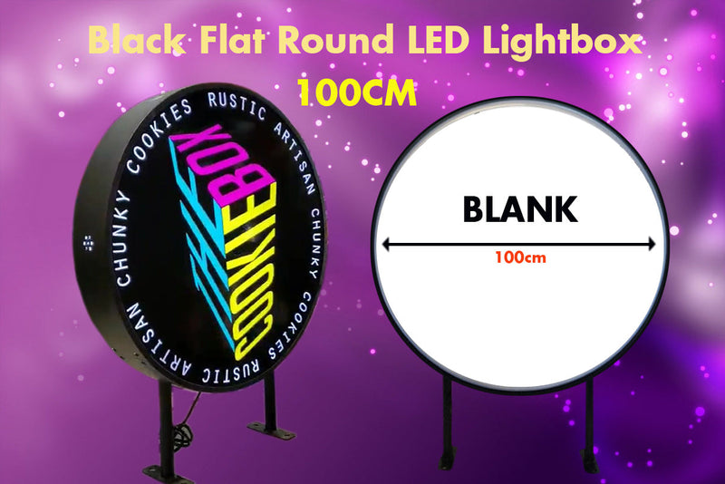 Flat Black Round LED Light box