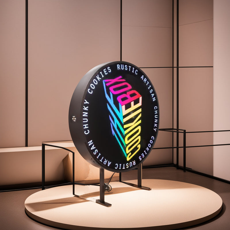 Double Side Flat Round LED Light-box