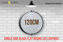 Single Side Black Flat Round LED Lightbox