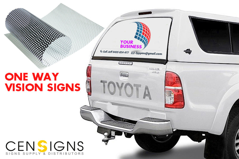 One Way Vision Vehicle Signs
