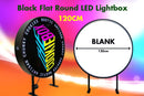 120cm Flat Black Round LED Light box