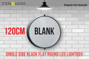 120cm Black Flat Round LED Lightbox