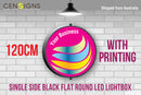 Single Side Black Flat Round LED Lightbox