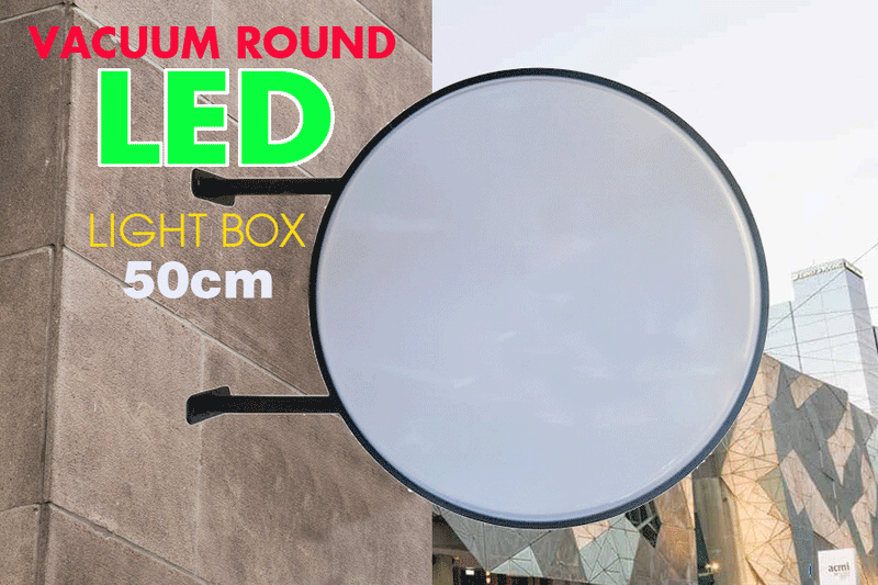 Double Sided Vacuum Round LED Light-box