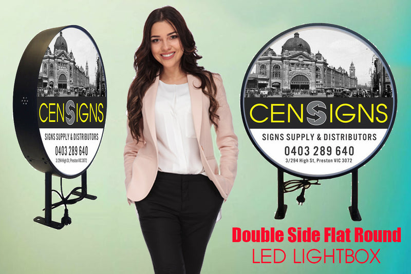 Double Side Flat Round LED Light-box